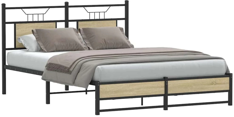 vidaXL Πλαίσιο Κρεβατιού Χωρ. Στρώμα Sonoma Δρυς 150x200εκ. Επ. Ξύλο