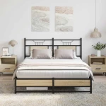 vidaXL Πλαίσιο Κρεβατιού Χωρ. Στρώμα Sonoma Δρυς 150x200εκ. Επ. Ξύλο