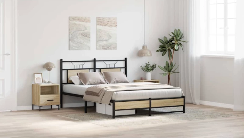 vidaXL Πλαίσιο Κρεβατιού Χωρ. Στρώμα Sonoma Δρυς 150x200εκ. Επ. Ξύλο