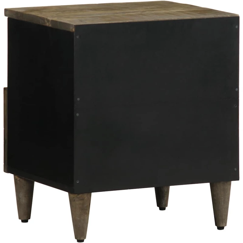 vidaXL Κομοδίνα 2 τεμάχια ανοιχτό γκρι 40x33x46 cm μασίφ ξύλο Mango