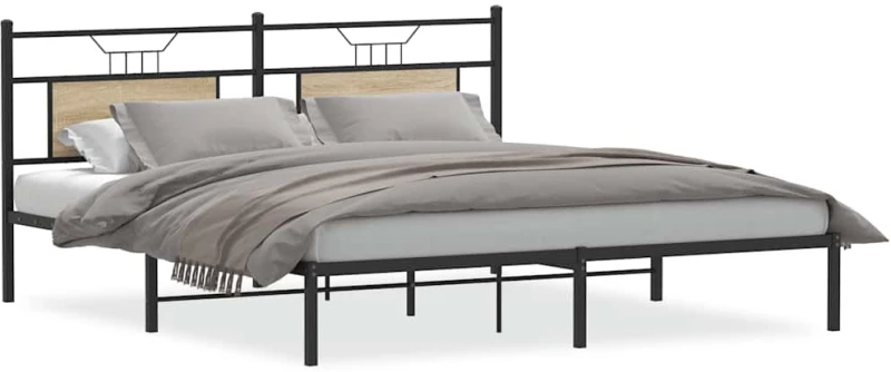 vidaXL Πλαίσιο Κρεβατιού Χωρ. Στρώμα Sonoma Δρυς 183x203 εκ. Επ. Ξύλο
