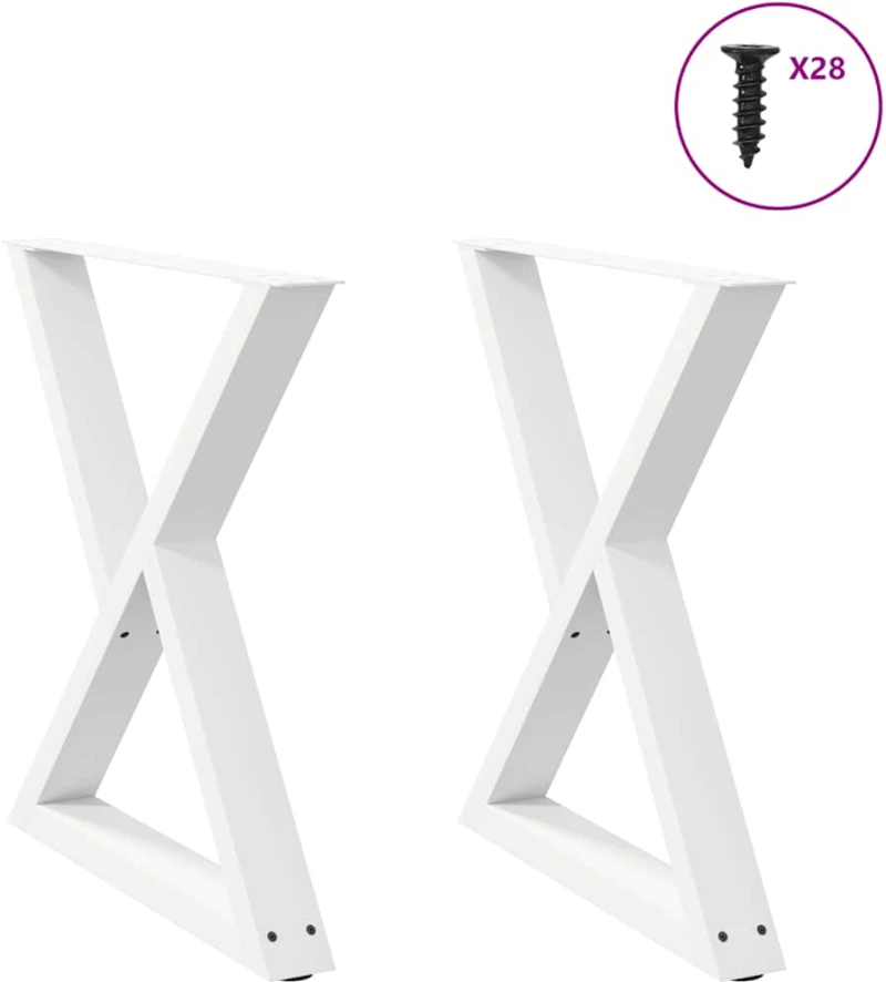 vidaXL Πόδια τραπεζαρίας 2 τεμάχια Λευκό 70x(72-73,3) cm Ατσάλι