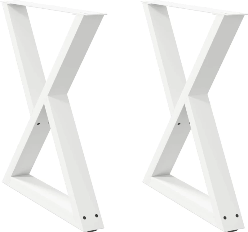 vidaXL Πόδια τραπεζαρίας 2 τεμάχια Λευκό 70x(72-73,3) cm Ατσάλι