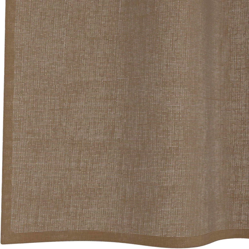 vidaXL Voile κουρτίνες με ροδέλες 2 τεμάχια Ανοιχτό Καφέ
