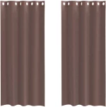 vidaXL Κουρτίνες Voile με ροδέλες 2 τεμάχια Καφέ 140x225 εκ.