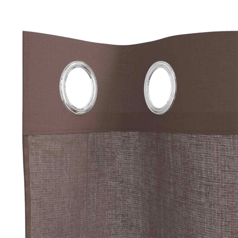 vidaXL Κουρτίνες Voile με ροδέλες 2 τεμάχια Καφέ 140x225 εκ.