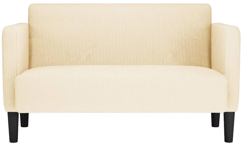 vidaXL Καναπές Loveseat Κρεμ 109 εκ. ύφασμα Corduroy
