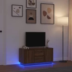 vidaXL Έπιπλο Τηλεόρασης με LED Καφέ Δρυς 100x41x50 εκ.
