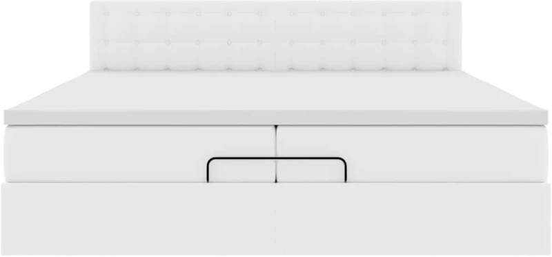vidaXL Οθωμανικό κρεβάτι με στρώματα Λευκό 200x200cm Faux Leather