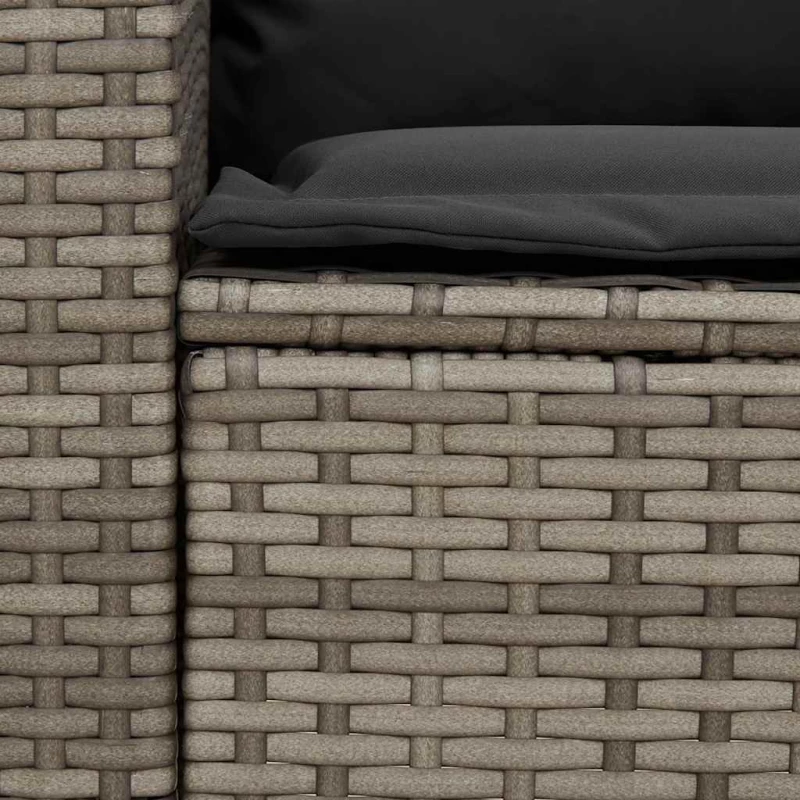 vidaXL Καναπές κήπου 5θέσιος με μαξιλάρια Γκρι Poly Rattan