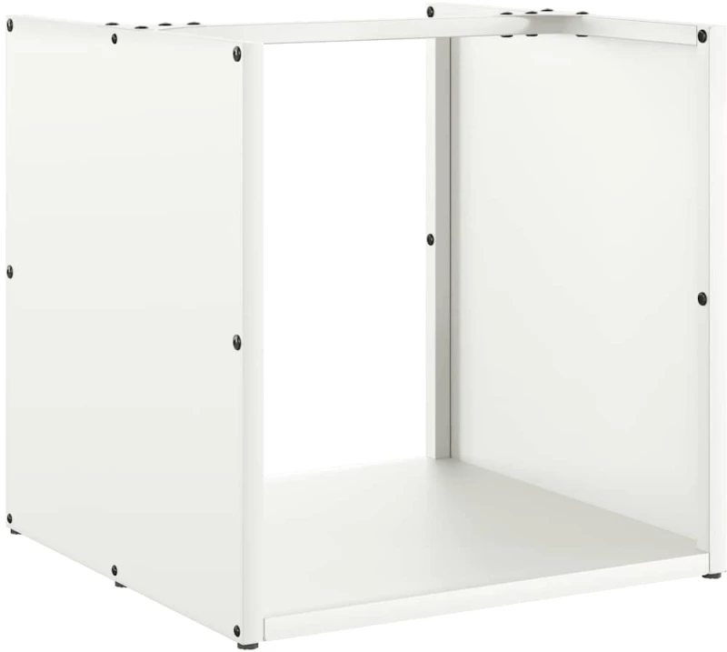 vidaXL Ράφι Καυσόξυλων Λευκό 40x40x40 εκ. Χάλυβας ψυχρής έλασης