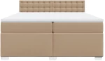 vidaXL Κρεβάτι Boxspring με Στρώμα Καπουτσίνο 200x200εκ.από Συνθ.Δέρμα