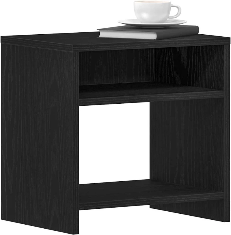 vidaXL Κομοδίνο Μαύρο Δρυς 40 x 30 x 40 εκ. από Επεξεργασμένο Ξύλο