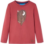 Μπλουζάκι Παιδικό Μακρυμάνικο Χρώμα Burnt Red 140