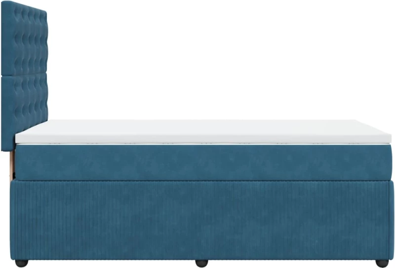 vidaXL Κρεβάτι Boxspring με Στρώμα Σκούρο Μπλε 80 x 200 εκ. Βελούδινο