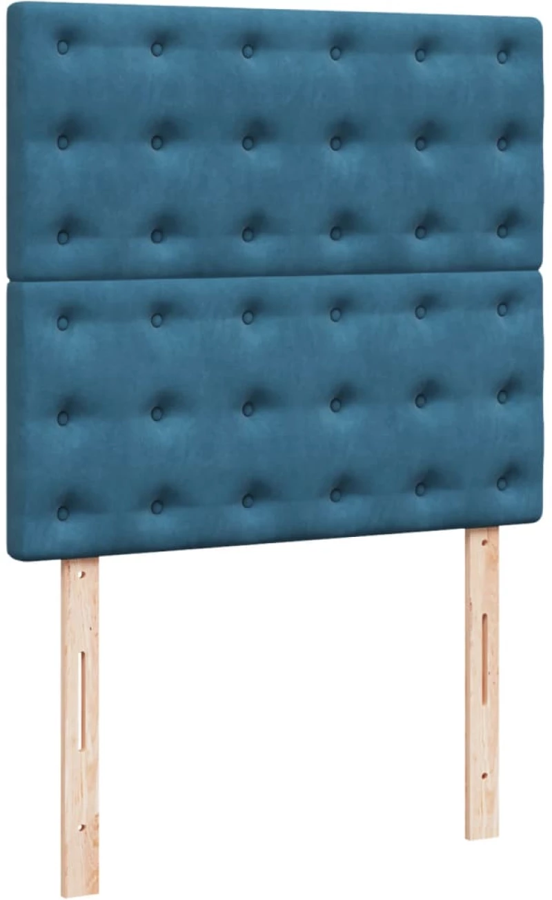 vidaXL Κρεβάτι Boxspring με Στρώμα Σκούρο Μπλε 80 x 200 εκ. Βελούδινο