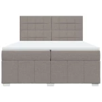vidaXL Κρεβάτι Boxspring με Στρώμα Taupe 200x200 εκ. Υφασμάτινο