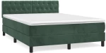 vidaXL Κρεβάτι Boxspring με Στρώμα Σκούρο Πράσινο 140x190εκ. Βελούδινο