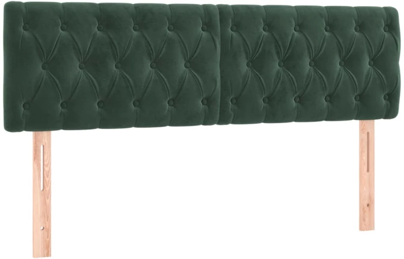 vidaXL Κρεβάτι Boxspring με Στρώμα Σκούρο Πράσινο 140x190εκ. Βελούδινο