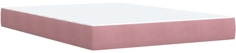 vidaXL Κρεβάτι Boxspring με Στρώμα Ροζ 160x200 εκ. Βελούδινο