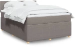 vidaXL Κρεβάτι Boxspring με Στρώμα Taupe 140x190 εκ. Υφασμάτινο
