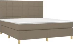 vidaXL Κρεβάτι Boxspring με Στρώμα Taupe 160x200 εκ. Υφασμάτινο