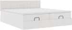 vidaXL Οθωμανικό κρεβάτι με στρώματα Λευκό 180x200cm Faux Leather