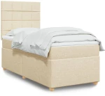 vidaXL Κρεβάτι Boxspring με Στρώμα Κρεμ 80 x 200 εκ. Υφασμάτινο
