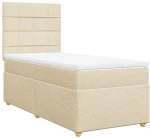 vidaXL Κρεβάτι Boxspring με Στρώμα Κρεμ 80 x 200 εκ. Υφασμάτινο