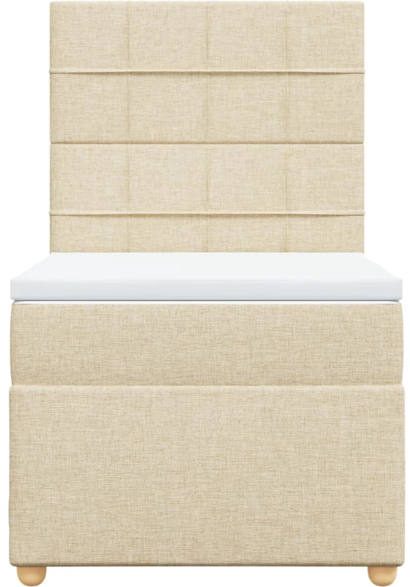 vidaXL Κρεβάτι Boxspring με Στρώμα Κρεμ 80 x 200 εκ. Υφασμάτινο