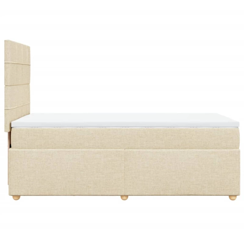 vidaXL Κρεβάτι Boxspring με Στρώμα Κρεμ 80 x 200 εκ. Υφασμάτινο