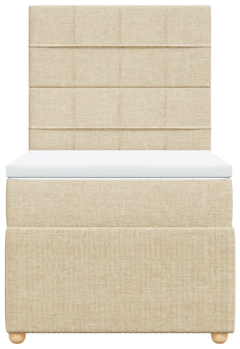 vidaXL Κρεβάτι Boxspring με Στρώμα Κρεμ 80 x 200 εκ. Υφασμάτινο