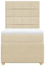 vidaXL Κρεβάτι Boxspring με Στρώμα Κρεμ 80 x 200 εκ. Υφασμάτινο