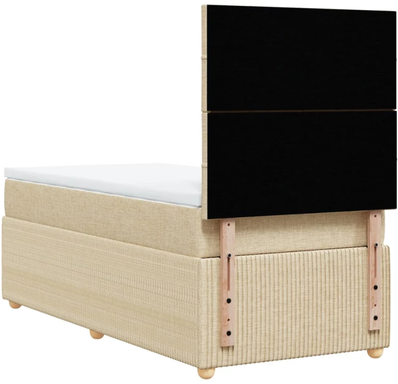 vidaXL Κρεβάτι Boxspring με Στρώμα Κρεμ 80 x 200 εκ. Υφασμάτινο