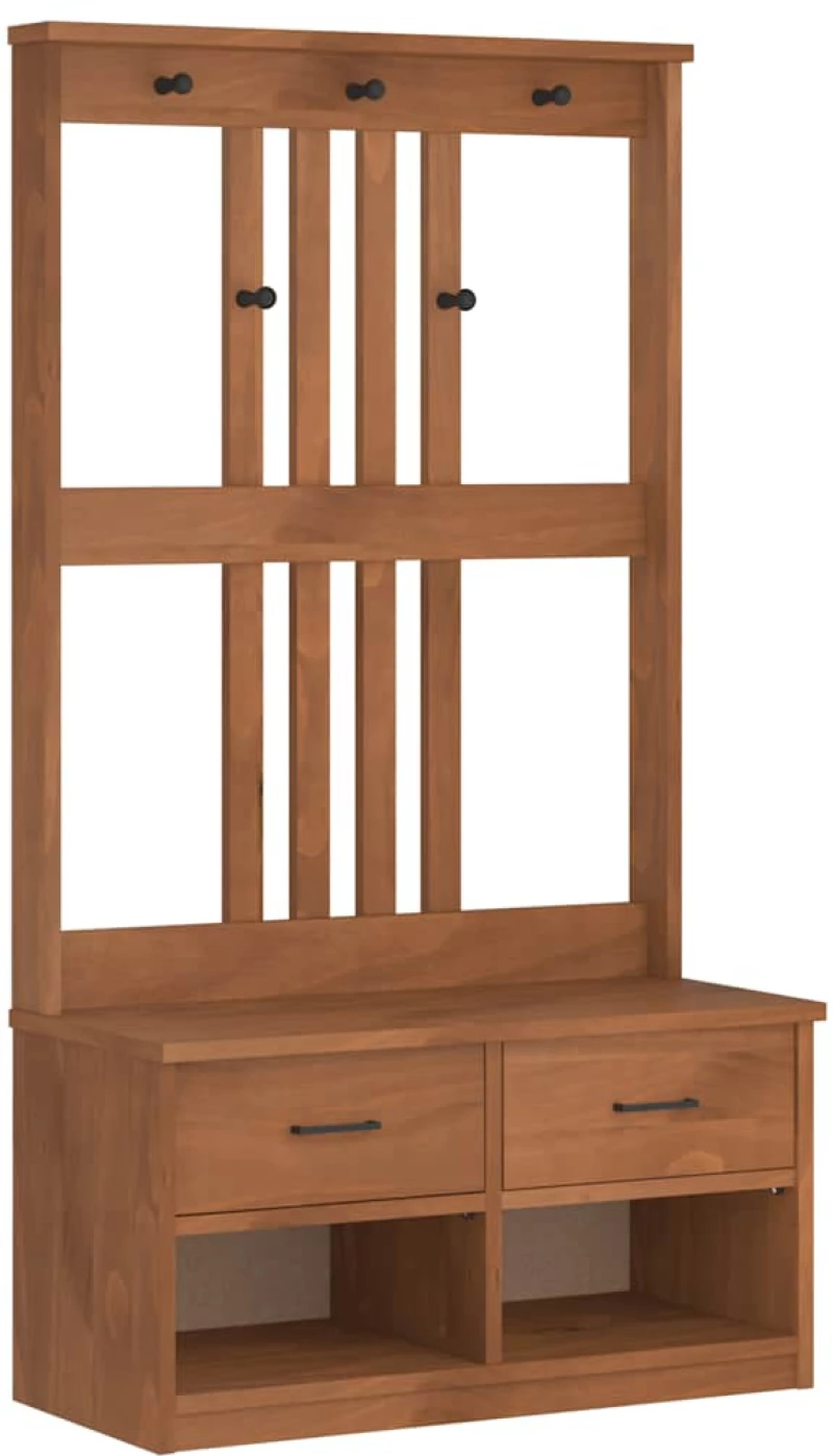 vidaXL Δέντρο χωλ "SANDENS" 87x40x159,5 εκ. Πεύκο μασίφ ξύλο