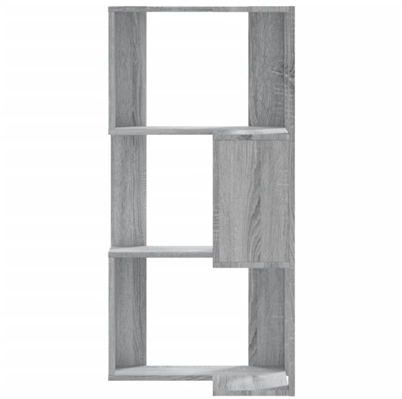 vidaXL Βιβλιοθήκη Γωνιακή 3 Επ. Γκρι Sonoma 50x50x102εκ Επεξ. Ξύλο