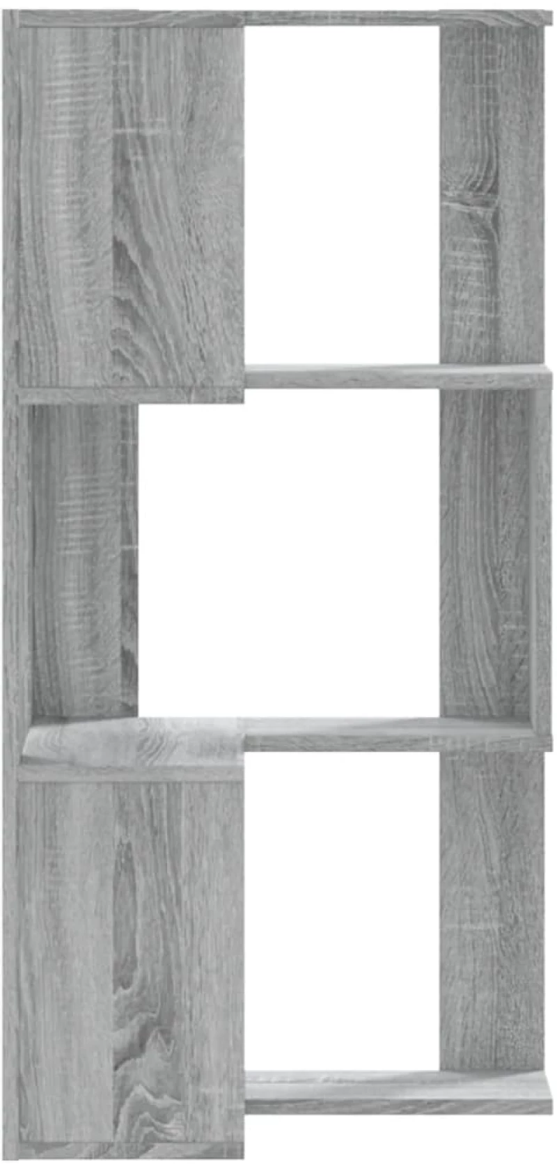 vidaXL Βιβλιοθήκη Γωνιακή 3 Επ. Γκρι Sonoma 50x50x102εκ Επεξ. Ξύλο