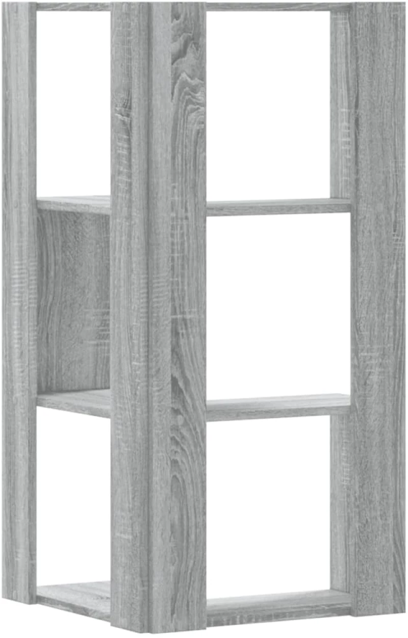 vidaXL Βιβλιοθήκη Γωνιακή 3 Επ. Γκρι Sonoma 50x50x102εκ Επεξ. Ξύλο