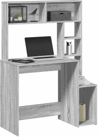 vidaXL Γραφείο με Ράφια Γκρι Sonoma 100x45x140 εκ. Επεξεργασμένο Ξύλο