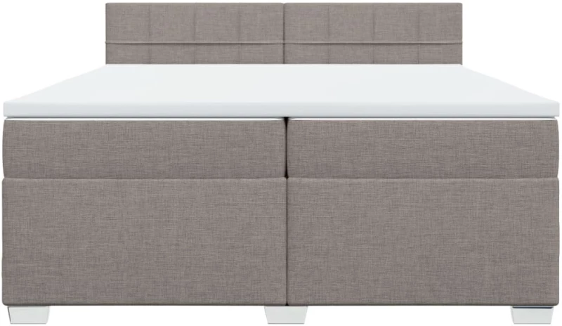 vidaXL Κρεβάτι Boxspring με Στρώμα Taupe 200x200 εκ. Υφασμάτινο