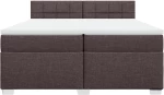 vidaXL Κρεβάτι Boxspring με Στρώμα Σκούρο Καφέ 200x200 εκ. Υφασμάτινο