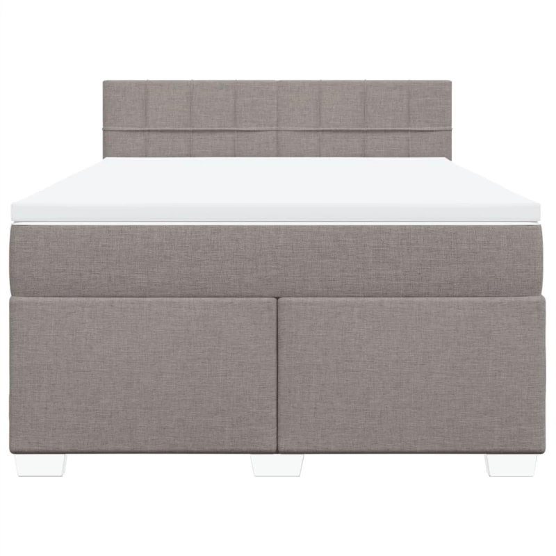 vidaXL Κρεβάτι Boxspring με Στρώμα Taupe 160x200 εκ. Υφασμάτινο