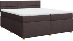 vidaXL Κρεβάτι Boxspring με Στρώμα Σκούρο Καφέ 200x200 εκ. Υφασμάτινο