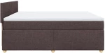 vidaXL Κρεβάτι Boxspring με Στρώμα Σκούρο Καφέ 200x200 εκ. Υφασμάτινο