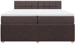 vidaXL Κρεβάτι Boxspring με Στρώμα Σκούρο Καφέ 200x200 εκ. Υφασμάτινο