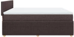 vidaXL Κρεβάτι Boxspring με Στρώμα Σκούρο Καφέ 200x200 εκ. Υφασμάτινο