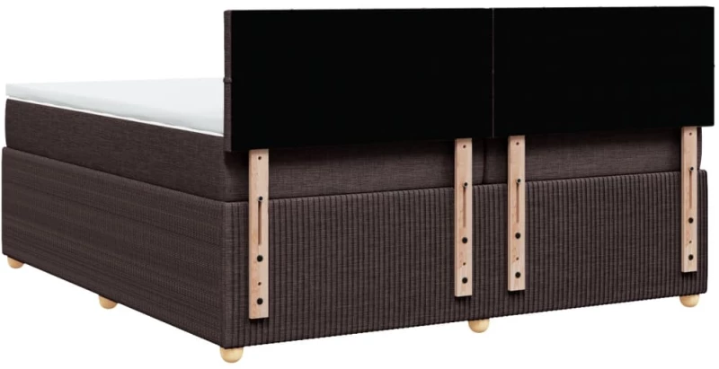 vidaXL Κρεβάτι Boxspring με Στρώμα Σκούρο Καφέ 200x200 εκ. Υφασμάτινο