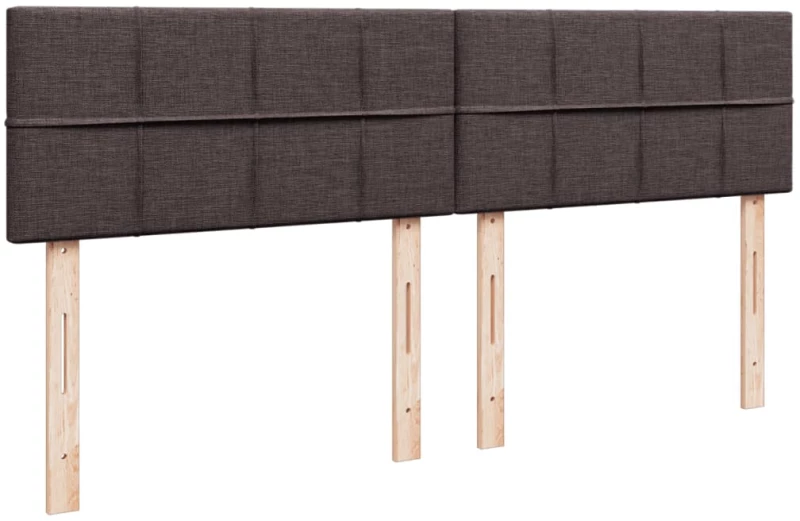 vidaXL Κρεβάτι Boxspring με Στρώμα Σκούρο Καφέ 200x200 εκ. Υφασμάτινο