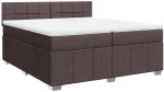 vidaXL Κρεβάτι Boxspring με Στρώμα Σκούρο Καφέ 200x200 εκ. Υφασμάτινο