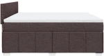 vidaXL Κρεβάτι Boxspring με Στρώμα Σκούρο Καφέ 200x200 εκ. Υφασμάτινο
